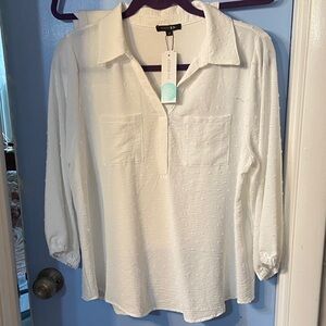 Papermoon White Textured Blouse